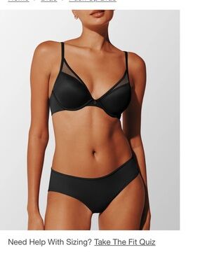 Thirdlove 24/7 Classic Contour Plunge Bra Black Size 36F